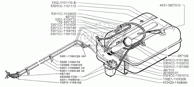 433420-1104040 Трубка (алюм.) ф10; L=90 Ш=М16+К19/ ЗИЛ